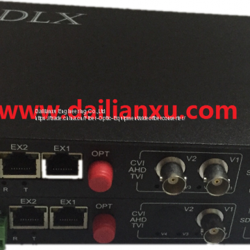 HD-AHD/CVI/TVI/Analog all in one Video/Audio/Data Optic Transmitter and Receiver AHD CVI 4 in one video fiber converter