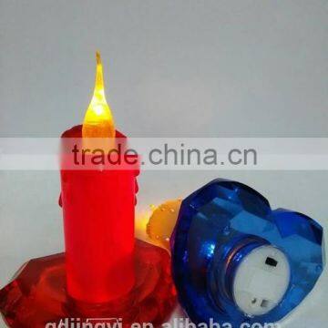 LED Lighted Acrylic Heart Shape Base Colorful Candles Decoraitons photo-2