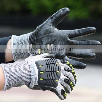 NMSAFETY cut resistant 5 HPPE TPR Cut & Impact Resistant Equipment Working Gloves With All Sizes