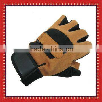 Black Suede Leather gym gloves