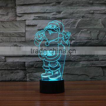 Best Selling High Quality 3D Illusion Light Santa Claus Shape A Great Night Light USB Power For Kids As Chirstmas Gift photo-2
