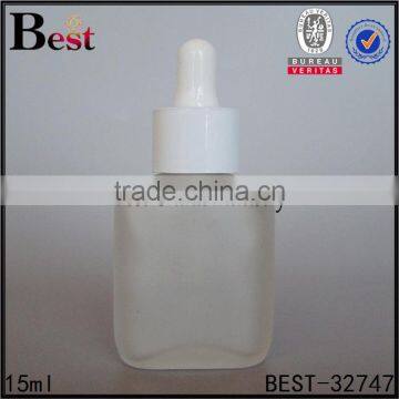 15ml China Hot Products Frosted Dropper Glass Bottle With White pp Dropper for Cosmetic Perfume Essence Oil photo-3