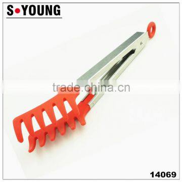 14069 Kitchen and Barbecue Grill Tongs Silicone Noodles PastaLocking Food Tong Salad Tongs