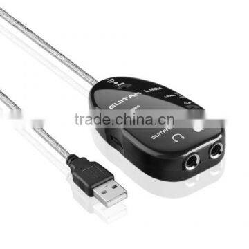 Guitar To USB Interface Link Audio Cable Adapter for PC/MAC Computer Recording