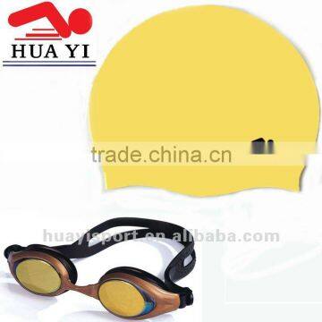 Latest design water sport swimming equipment swiming goggles caps set with cheap price