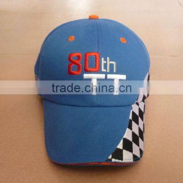 2016 personal design cotton embroidery promotional racing cap