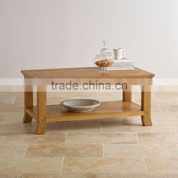 rustic oak wood Coffee Table with 4 Drawers with good design and 100% solid oak wood furniture