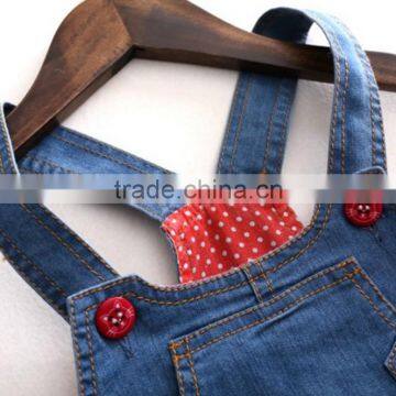 Polka Dot Belt Cartoon Cat Denim Dress photo-4