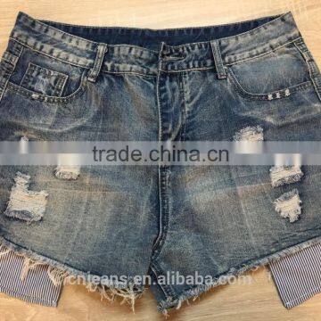 GZY latest summer high waist women denim shorts