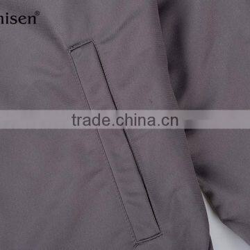 100% Nylon Men's Collar Zipper Gray Jacket photo-3