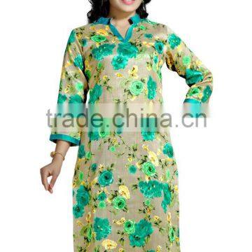 Jute Silk Digital Printed Glamour Styles Kurtis/fancy kurti/kurta and kurti