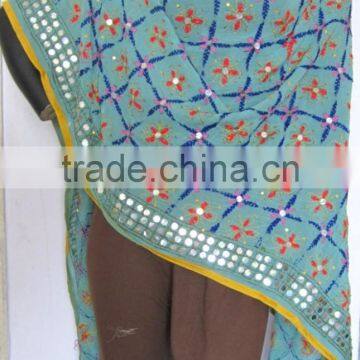 Hand Embroidered PHULKARI GEORGETTE DUPATTA SHAWL Handicraft photo-2