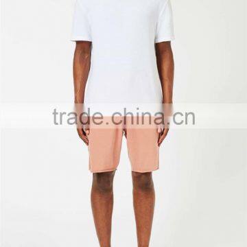 MGOO Foshan Manufacturer Pink Ribbed Jersey Shorts Fashion Comfortable Draw String Raw Hem Knee Length Shorts photo-4