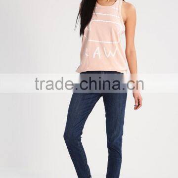 MGOO Wholesale Sublimation Printing Loose Fit Tank Tops For Women Drop Armhole Racer Back Singlet photo-4