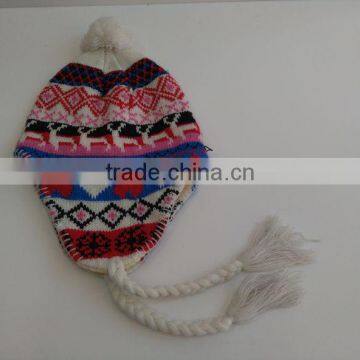 Colorful PomPom Knitted Beanie With Earmuffs photo-5
