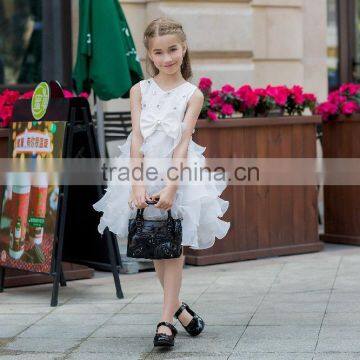 Hot Sale Net Fabric Ball Grown Dress for Baby Girl Summer Dress for Girl Ruffle Skirt Sleeveless photo-2