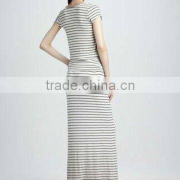 2013 New Arrival Stripe Linen Maxi Dress 3045 photo-2