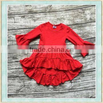 2017 Chinese mainland garment factory provide baby girl red Christmas dress wholesale winter clothes