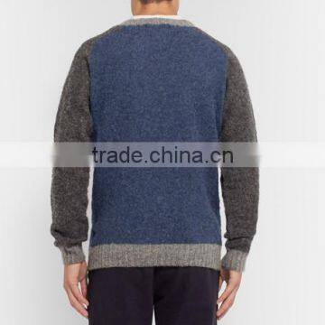 Top Selling 100% Wool Made Sweater Men With Ribbed Trim and Hem Man Wool Sweater Design photo-4