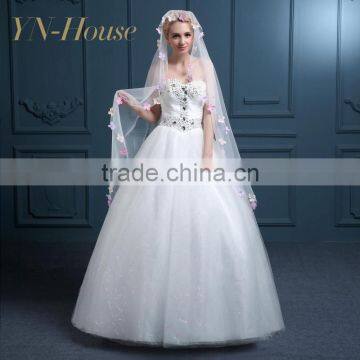 2016 New Design 2 Layers Bead Edged Wedding Accessories Bridal Veil Wholesale photo-2
