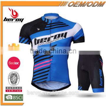 BEROY 2016 mens breathable bicycle uniforms suit with reflective elements,cycling clothes with anti-bacterial padded