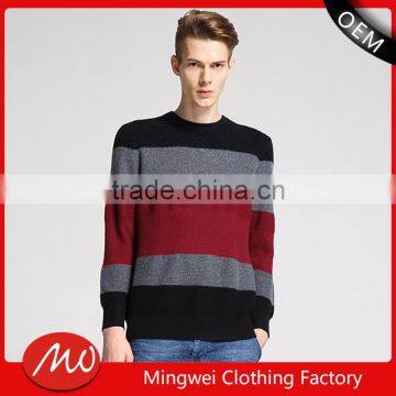 men fashioned jacquard strip knitted pullover sweaters with wholesale price