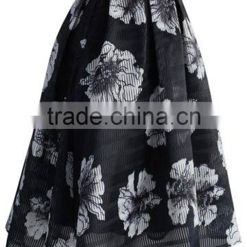 2016 Guangzhou Shandao Hot Selling Summer New Arrivals Casual Knee Length Ruffle A Line Printed Models Girls Skirts photo-4