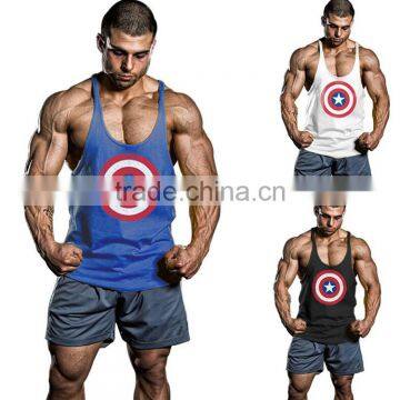 Shandao OEM Factory Custom Printed Sleeveless 95%cotton 5%spandex Plain Gym Clothing photo-3