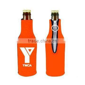 Neoprene bottle sleeve with zipper