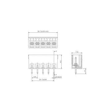 Pitch 3.81mm/ 0.15in Pluggable Terminal Block Header 02poles