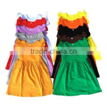 Wholesale Children Flutter Sleeveless Dress Baby Girls Cotton Ruffle Dressess Kids Boutique Clothes photo-2