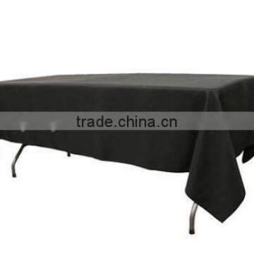 black rectangular wedding poly. table linen