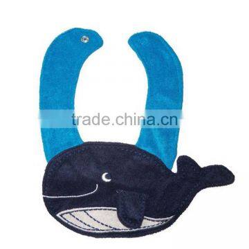 fancy whale cotton infant bibs