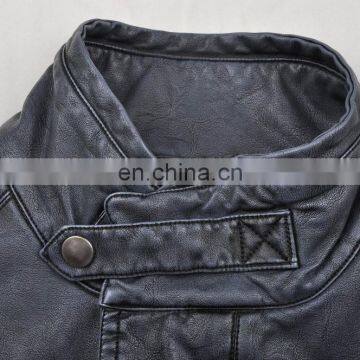 2015 Lastest Fashion Mens Handsome Fur Lined pu Leather Fur Coat photo-4