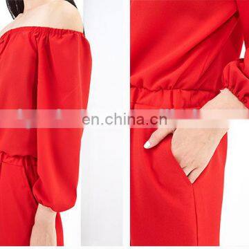 2015 New Comes Hot Sale Trendy off Shoulder Long Sleeve Woomen Jumpsuit photo-6