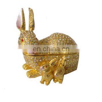 come into gift box golden rabbit metal craft box for new year gifts