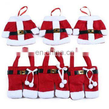 2Pcs/set Cute Christmas Santa Clothes and Pants Shaped Cutlery Silverware Holder Set Knives and Forks Pockets photo-6