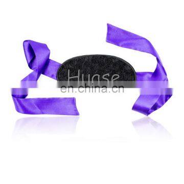 Sexy Black Rose Blindfold With Purple Ribbon Flower Blindfold Adult Novelty Product Sex Toy