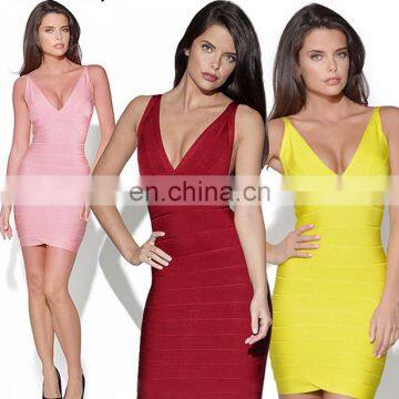 girls party dresses V neck dresses women lady evening dresses