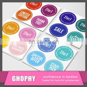 Colorful Label/Adhesive Barcode Laundry Label/Calibration Label For Shoes