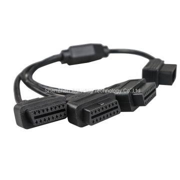 Auto Cable OBD2 Cable 1 to 3 Converter Adapter OBD2 Splitter Y Cable J1962M to 3-J1962F photo-2