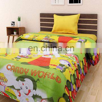 Pink Baby Theme Cotton Single Bed Sheet