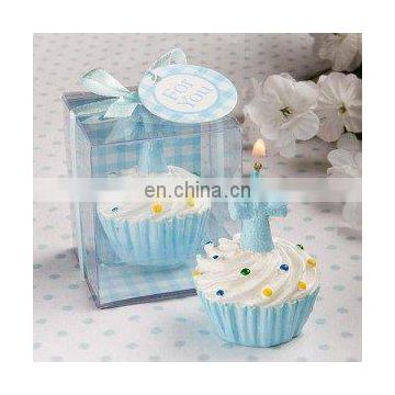 Cross Design Candle Favors - Blue