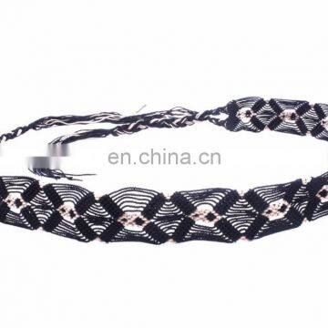 Black Hand Woven Boho Mexican Ethnic Belt mens woven belt fabric woven belt