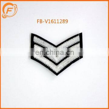 Iron Embroidery Patched Custom Embroidery Gold Badge Fabric