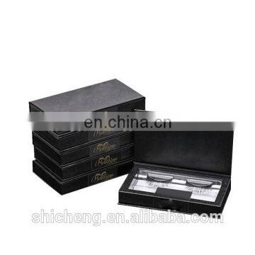 Luxury black cardboard cosmetic box packaging