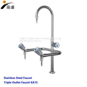 China laboratory faucets-lab faucets-Triple Outlet Faucet-Stainless Steel faucet