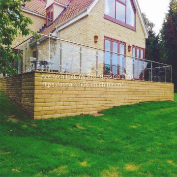 Outdoor Stair Rails Stainless Steel Banisters With Extra Clear Glass Panel photo-5
