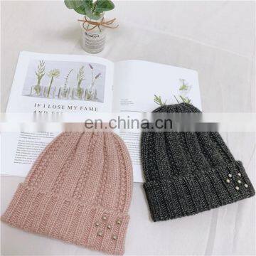 Knitted beanie hat Wholesale Cheap Plain Beanies Custom Unisex Knit Winter