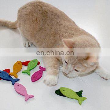 Customized Nature Fish Shape Felt Cat Toy With Various Colors photo-6